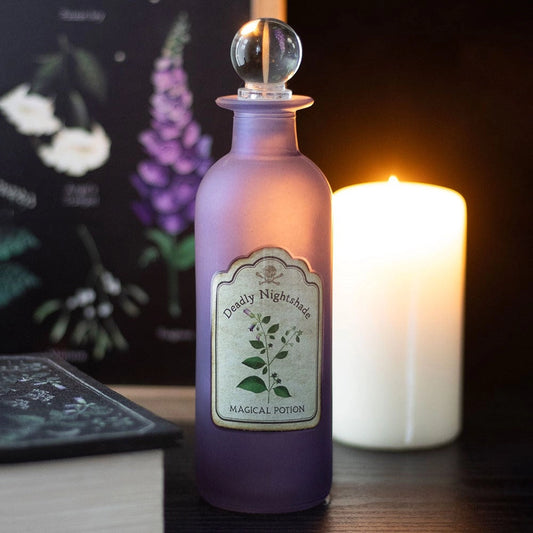 Deadly Nightshade Decorative Gothic Glass Potion Bottle - MID MAY ARRIVAL