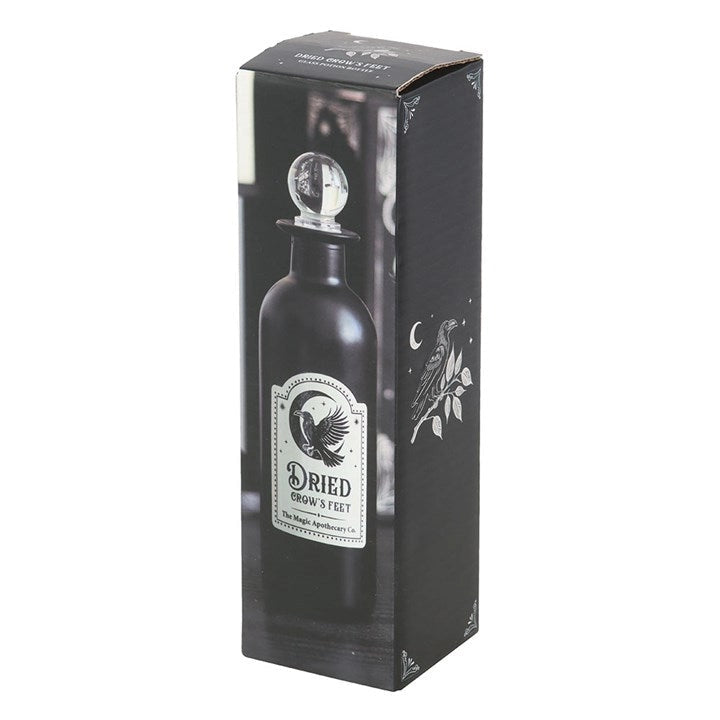 Dried Crow's Feet Decorative Gothic Glass Potion Bottle