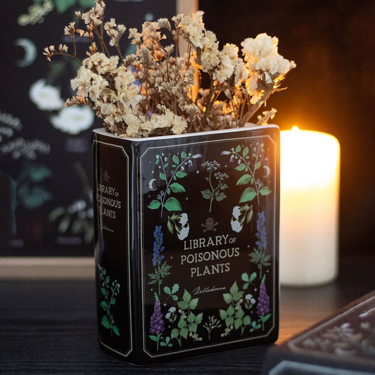 Poisonous Plants Gothic Botanical Book Shaped Vase - MID MAY ARRIVAL