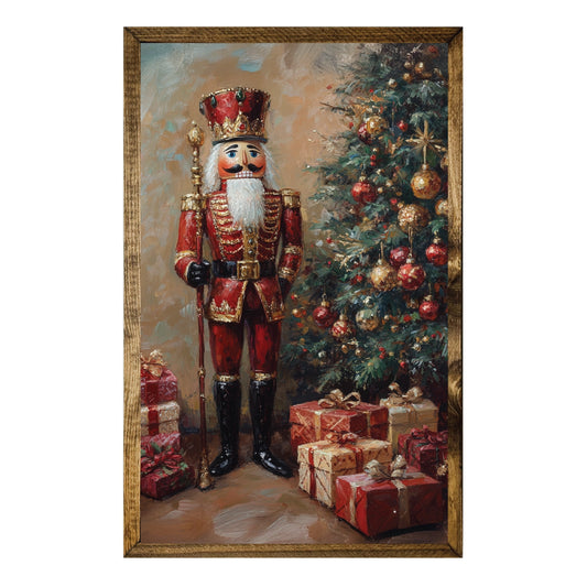 PRE ORDER - Traditional Christmas Nutcracker Wooden Framed Print