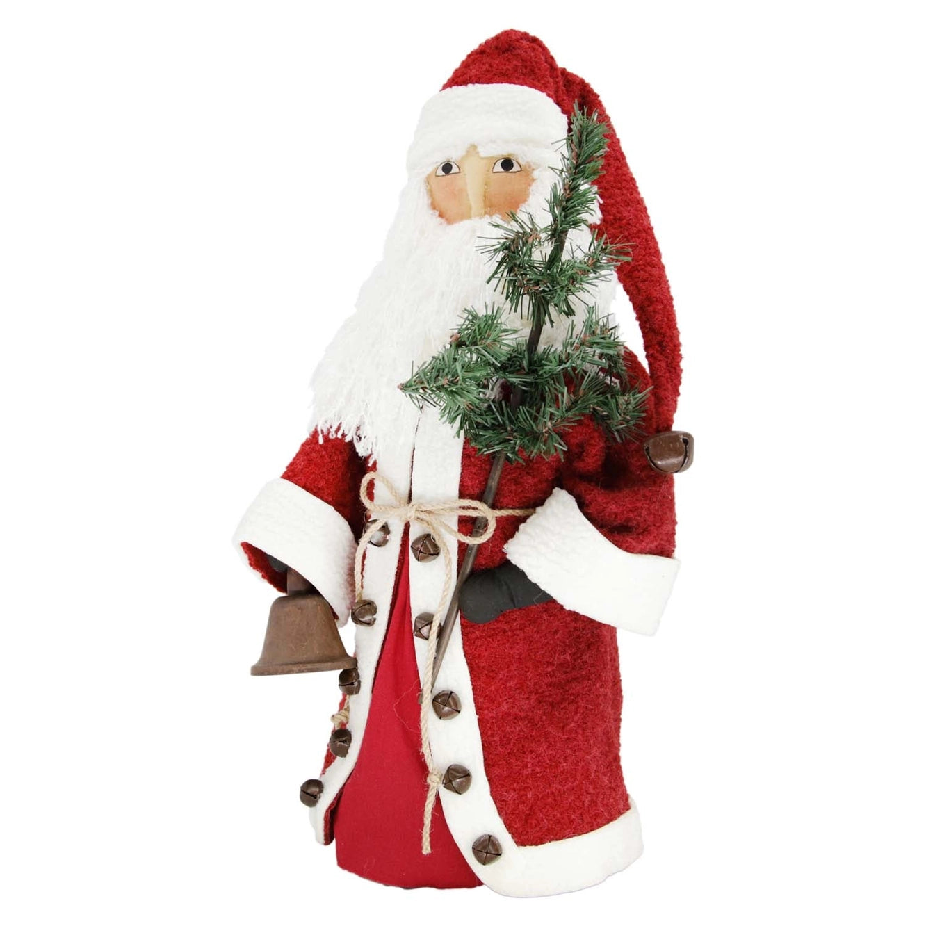 Standing Primitive Red Coat Santa with Tree 61cm