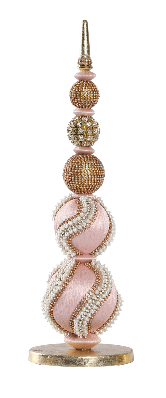 Blush Pink Embellished Finial Table Topper 43cm