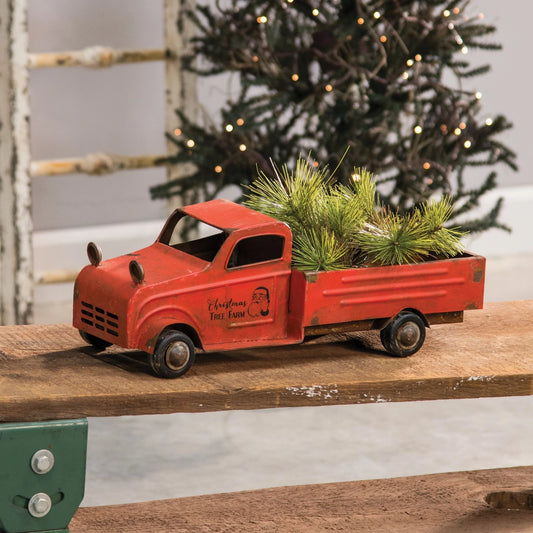 Vintage Red Metal Farm Truck 43cm