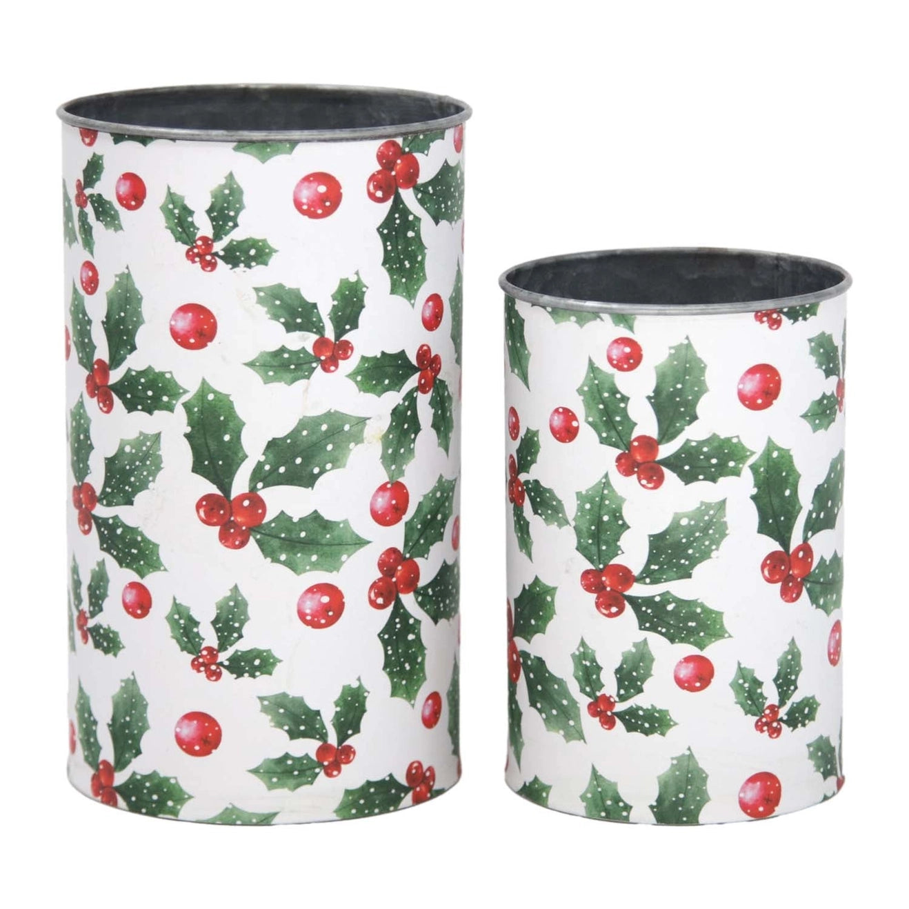 Holly metal Bucket Set of 2